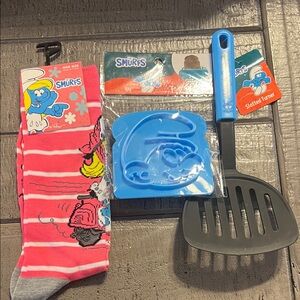 Smurfs Themed Bundle  Socks and Kitchen Set